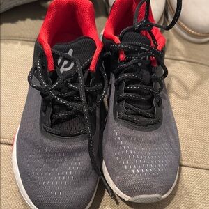 Peloton Black and Red Sneakers with Breathable Mesh